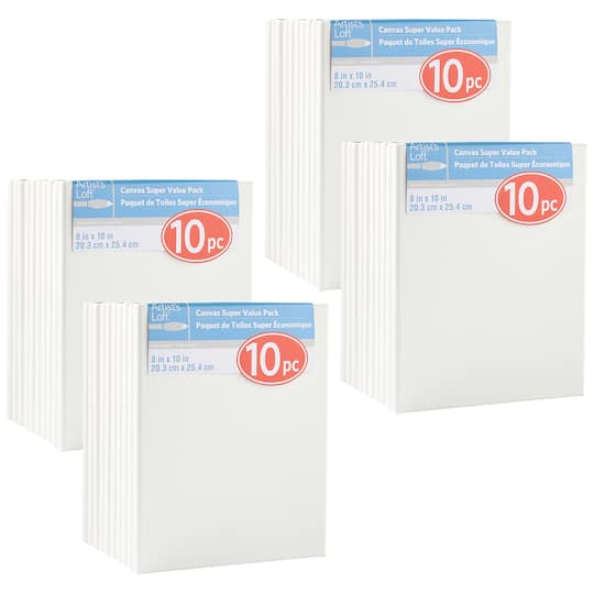 4 Packs: 10 ct. (40 total) 8" x 10" Super Value Canvas by Artist's Loft®